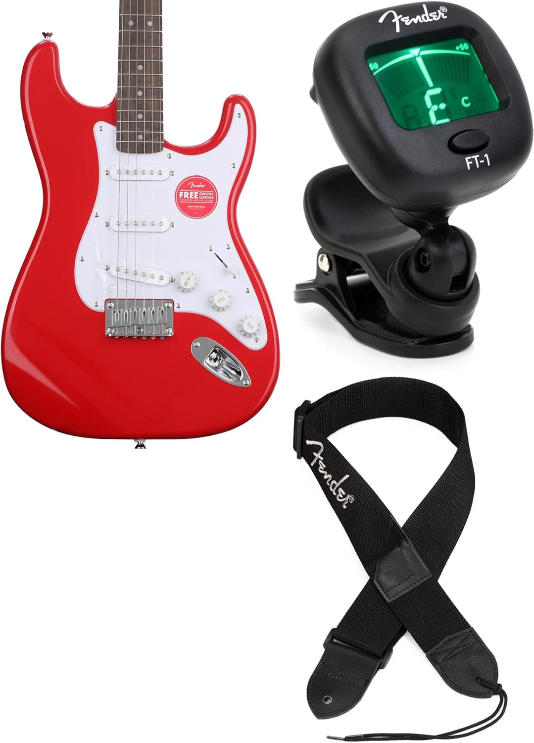 Fender Squier Sonic Stratocaster HT Electric Guitar, Torino Red, Includes Tuner and Strap