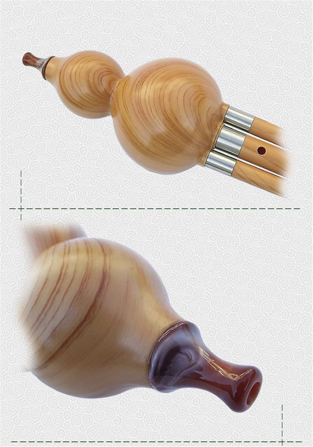 FLFL Hulusi C Key Cucurbit Flute Hulusi Brown Musical Instruments Woodwind Instrument (Color : 02)