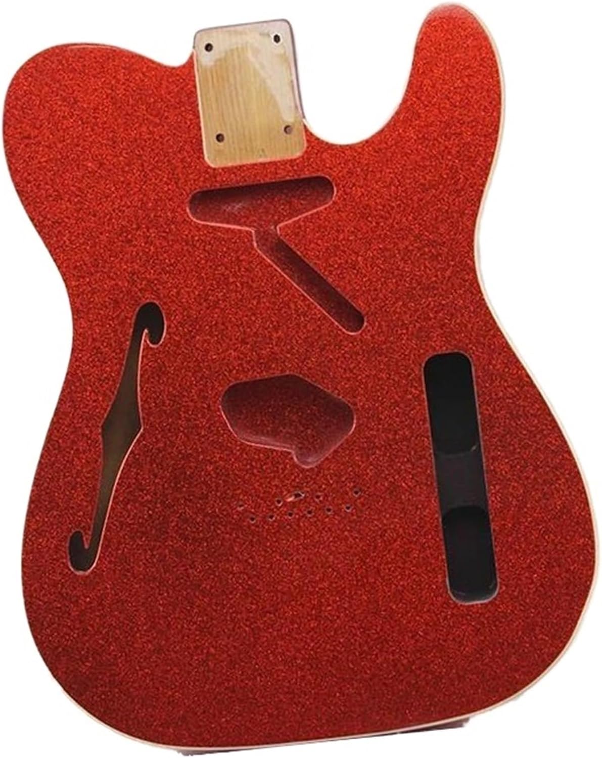Guitar Body Guitar Replacement Parts Red Electric Guitar Body Alder Wood Large Particle Shiny Paint Guitar Body F Hole Semi Hollow