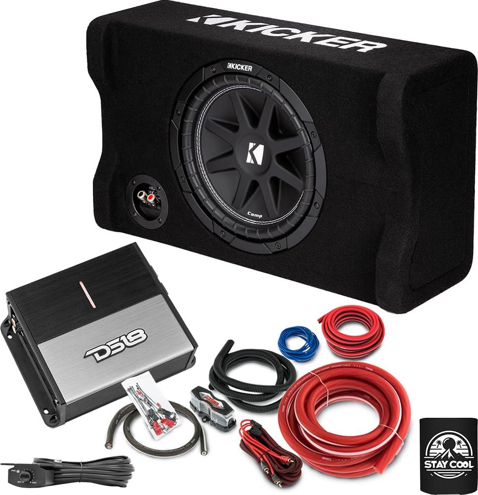 KICKER Subwoofer and Amp Package of 3 Items - 10