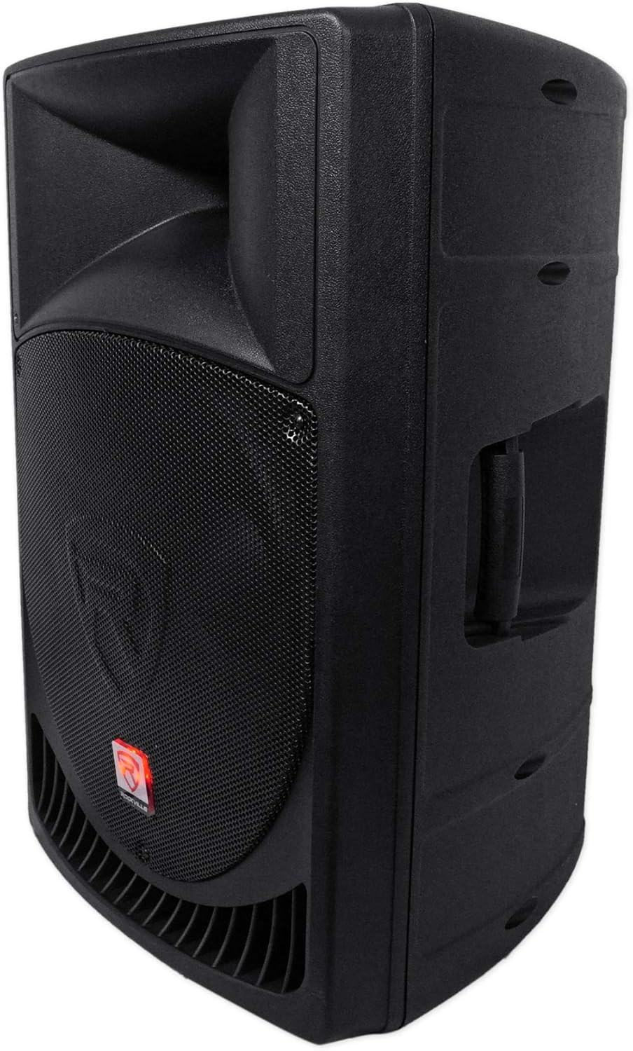 (2) Rockville RPG15 1,000W Speakers Bundle with Rockville RFAAW DJ Event Facade, (2) Rockville RCXFM20E-B Mic Cables, (2) Rockville Pro MIc Kit 1 Mic & 2 Rockville Party Stands Speaker (5 Items)