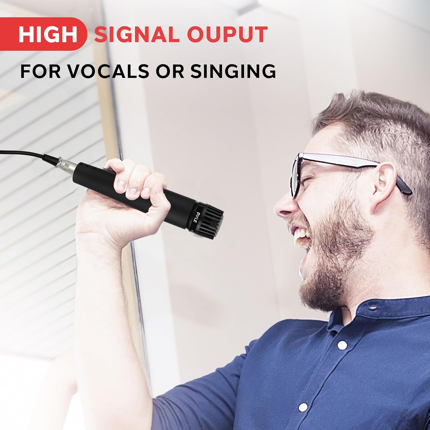 Pyle Professional Dynamic Microphone - 24-Pack Unidirectional Handheld Moving Coil Mic with Built-in Pop Filter, 15 ft. XLR Audio Cable, Ideal for Stage, Karaoke & Studio Performances