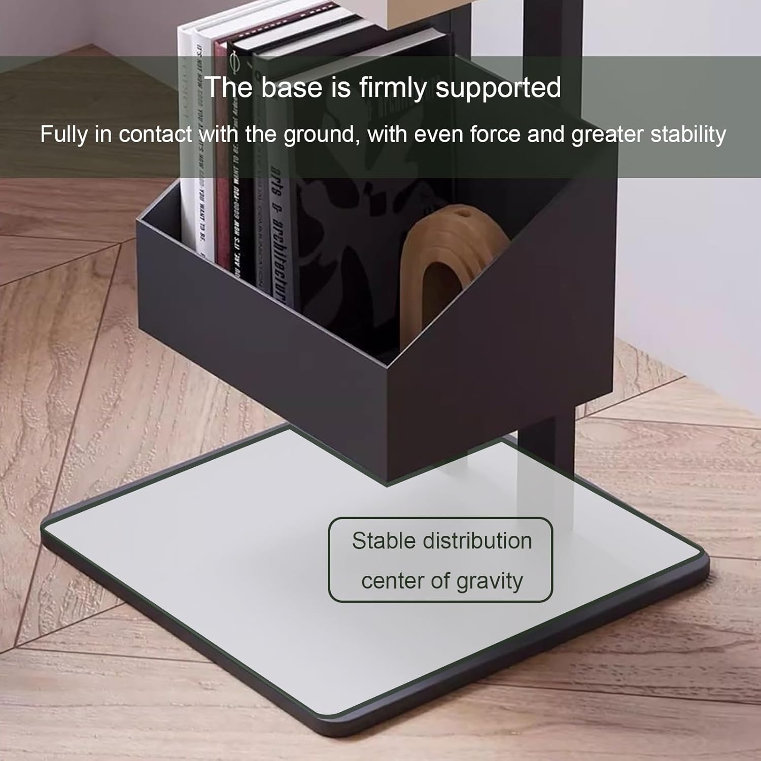 Metal Vertical Bookshelf Tower, Freestanding Spine Bookcase for Small Spaces, Modern Storage Corner Shelf for Living Room, Office, Bedroom Decor(112cm/44.1in)