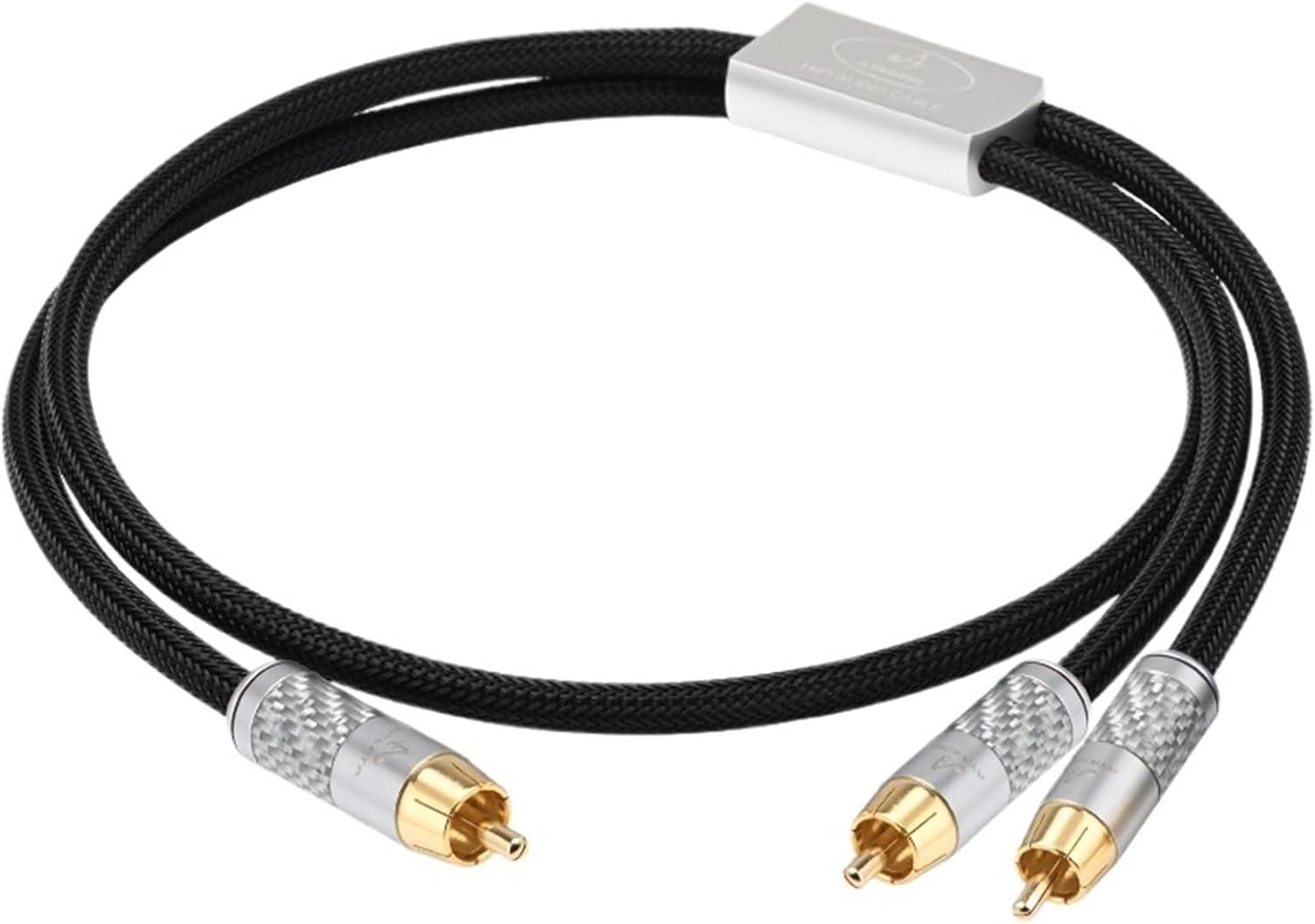 Hi-end HiFi to 2RCA Audio Cable 6N OCC Gold-plated Connector Dual RCA Male to Male Cable for Amplifier Laptop(2m)