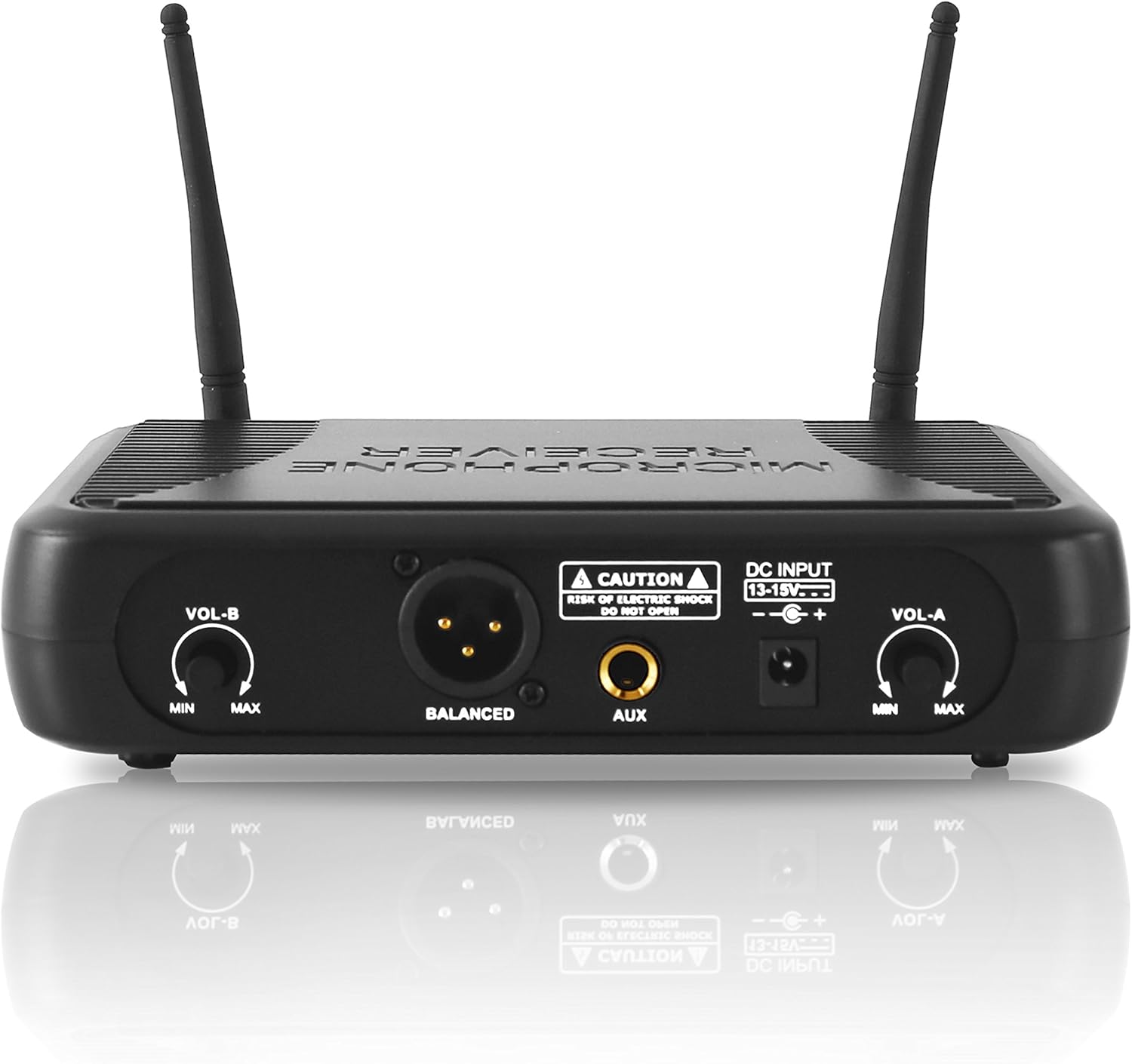 Pyle Dual Channel UHF Wireless Microphone System Handheld MIC, Headset, Belt Pack, Lavalier/Lapel MIC With 8 Selectable Frequency Independent Volume Controls AF & RF Signal Indicators