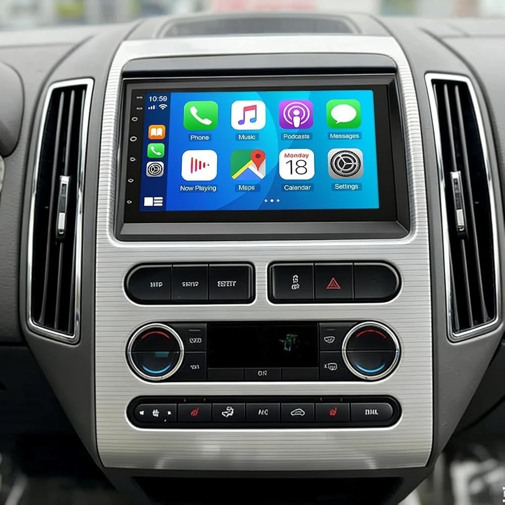 Car Stereo Radio Compatible for Ford Edge 2007-2010 with Carplay Android Auto GPS Navigation 7in Touchscreen Car Radio Player with Bluetooth WiFi FM SWC Mirror Link Split Screen + Backup Camera