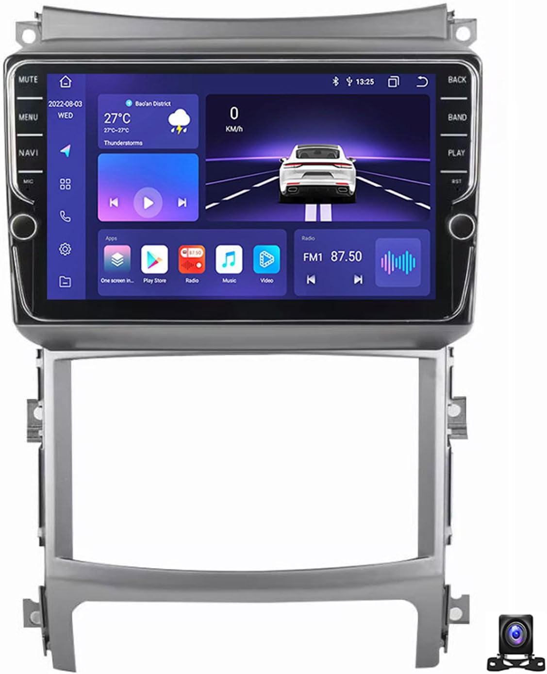 Double Din Car Stereo Bluetooth MP5 Player with Carplay/Auto, 9 Inch Touchscreen Radio Receiver with AHD Backup Camera, Compatible with Hyundai Ix55 2006~2015 Support 4G/SWC/DSP,K700S