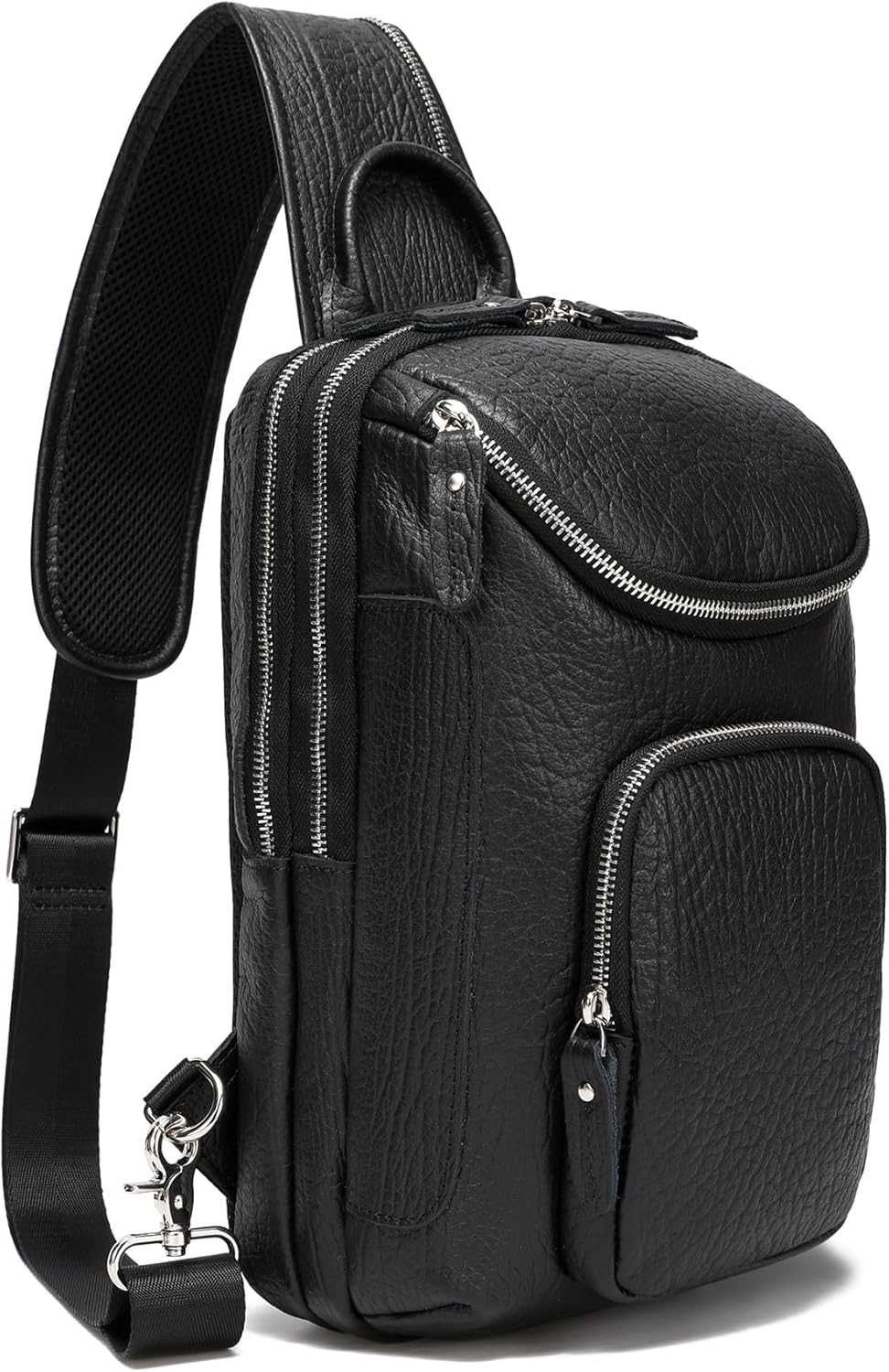 LANNSYNE Vintage Full Grain Leather Sling Bag Crossbody Chest Daypack | Vintage, Full Grain, Leather, Chest