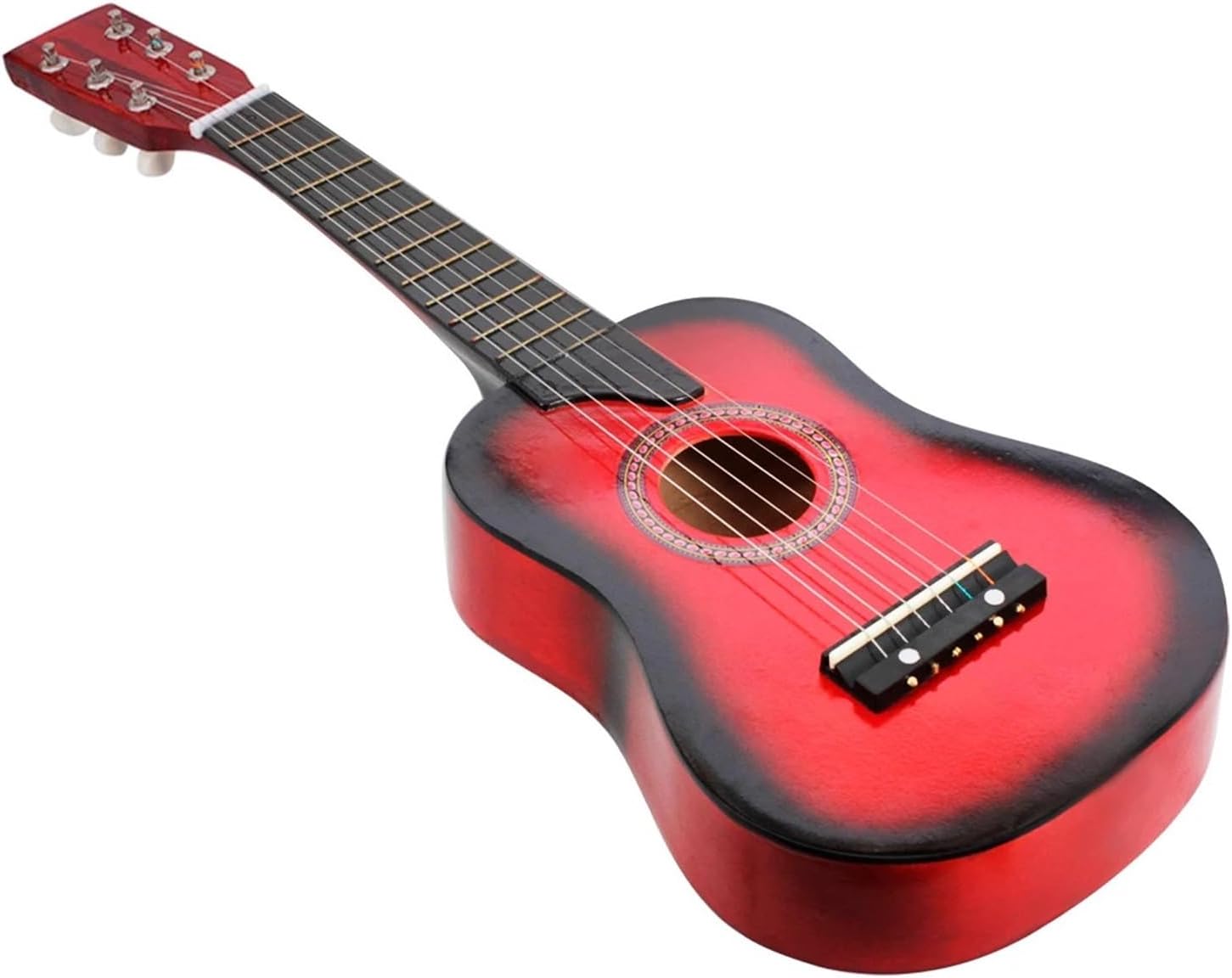 25 Inch Basswood Guitar with Pick Strings Beginner 4 Colors Optional (Color : Red, Size : 25 Inch)