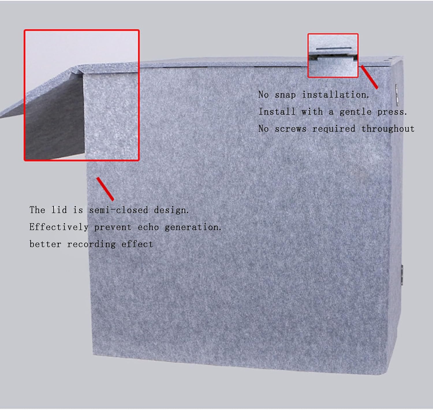 Portable Recording Booth, Desktop Soundproof Cover, Decreasing Noise, Vocal Absorbing Shield, for Microphone Recording Equipment (Grizzle)