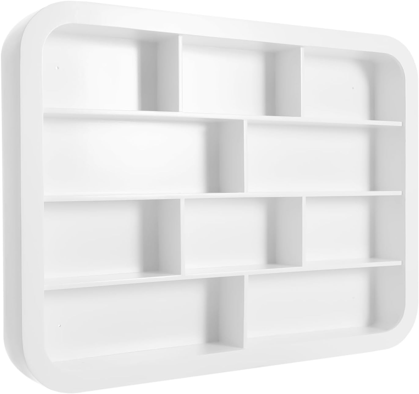 Wall Mount Beauty Nail Polish Display Rack, 4-Tier Beauty Hanging Salon Display Rack for Home, 31.5x23.62 in White Figure Ornament Nail Storage Systems for Spa Home Beauty Studios (80CM)