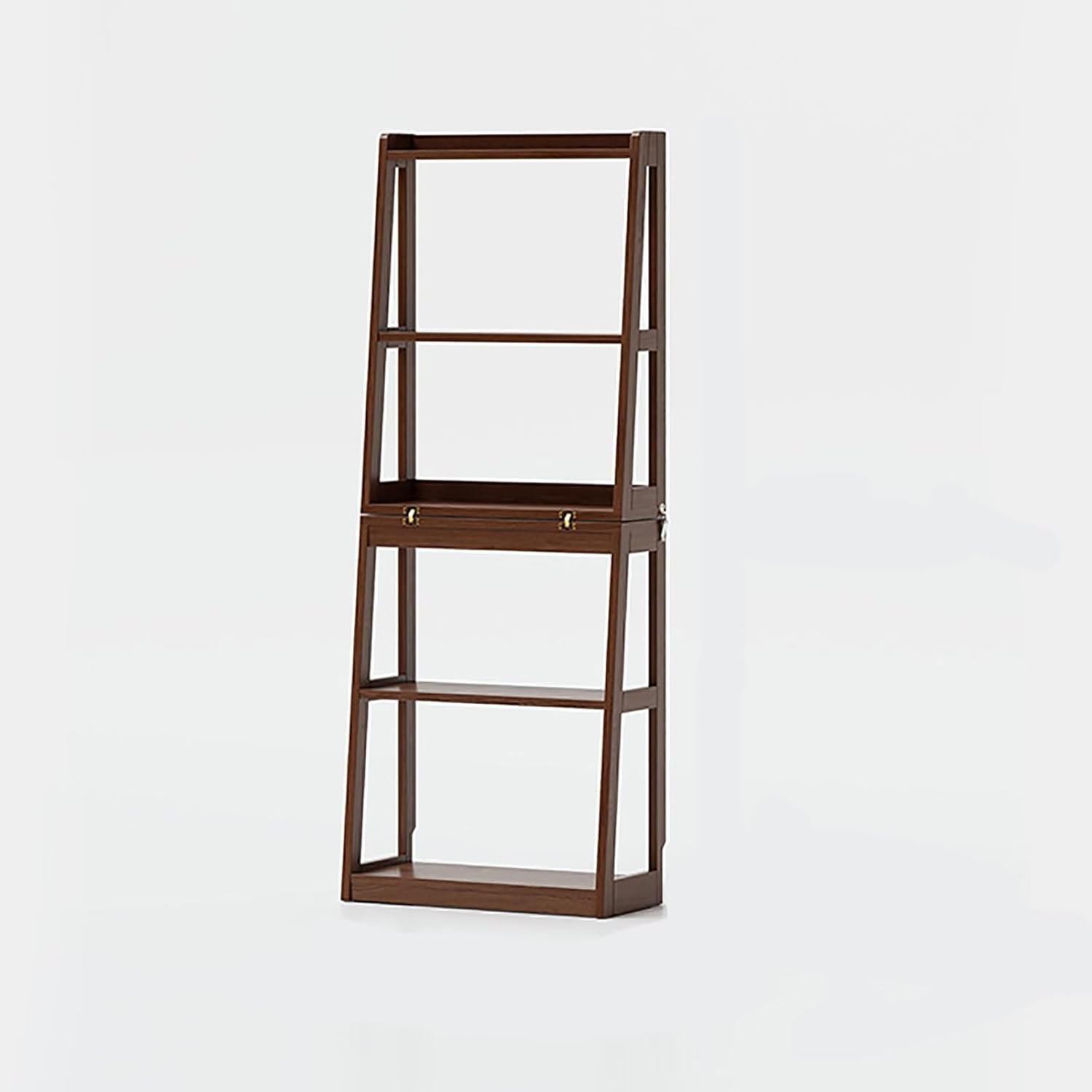 Bookcase with Foldable, Vertical Bookshelf, Modern Floor Standing Display Rack, Solid Wood Storage Organizer, for Home Office, Living Room, Bedroom(Brown)