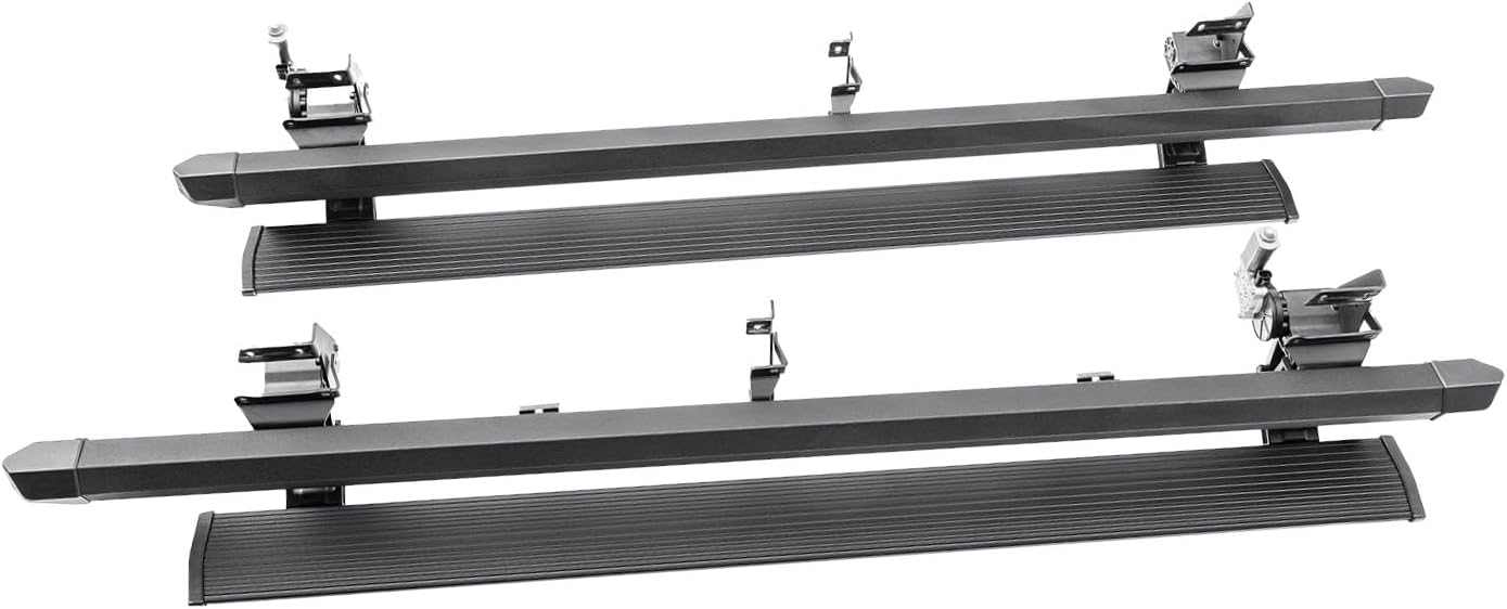 RealTruck AMP Research PowerStepXL | Fits 2014 - 2018 Chevrolet Silverado & GMC Sierra 1500 | 77154-01A | Rust Proof Aluminum Retractable Electric Steps with LED Step Lights
