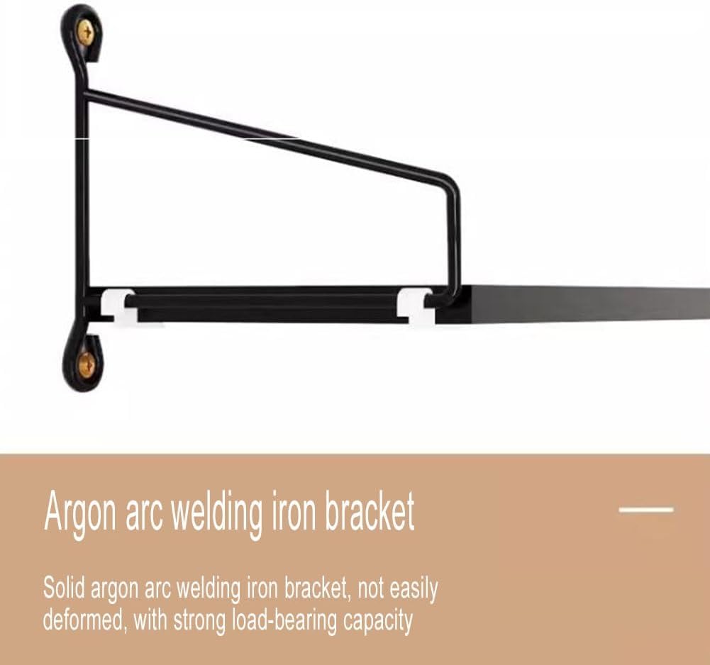 Wall Shelves Floating Shelves Industrial Pipe Shelf, Wall Mount Shelf Metal Hung Bracket Bookshelf Diy Storage Room Kitchen Shelves Punch Free Installation (Color : Natural, Size : 80X20X75Cm)