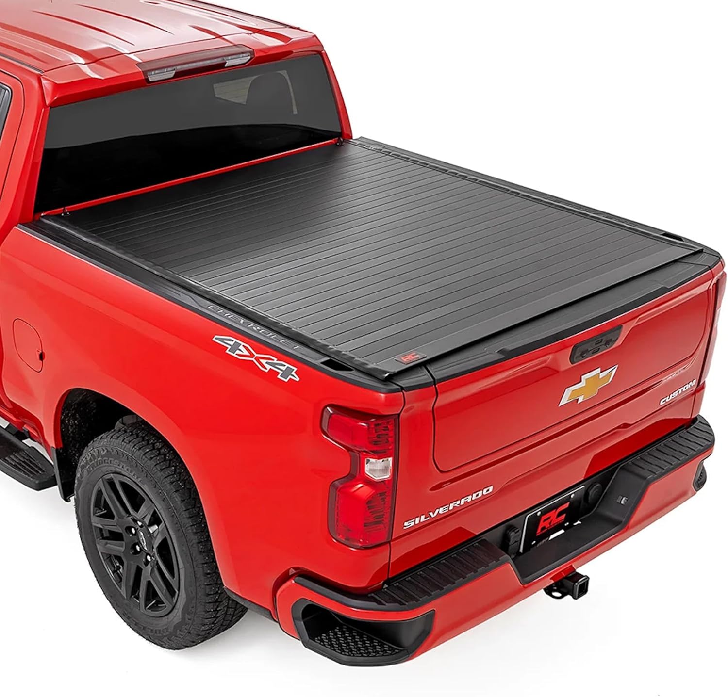 Rough Country Hard Roll-Up Tonneau Cover for Chevy Silverado & GMC Sierra 1500 (2019-2026) - Aluminum Truck Bed Cover, Fits 6'7 Bed