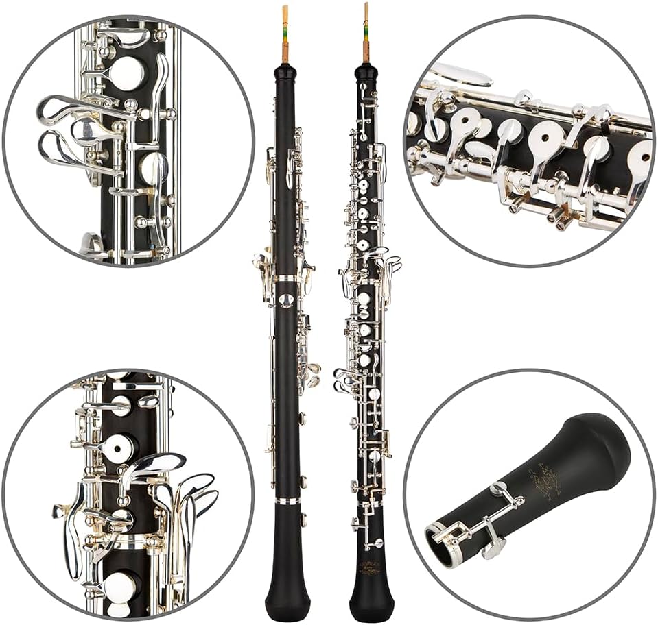 Glory Oboe C Key Cupronickel Plated Silver Woodwind Musical Instrument for Beginner