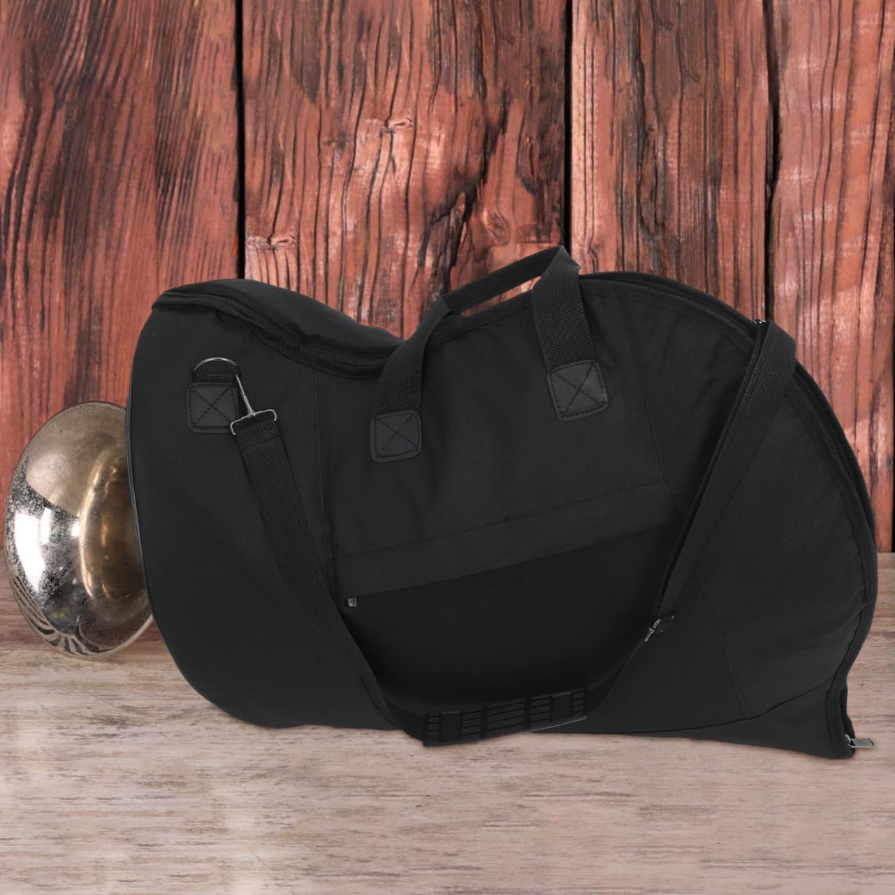 Milisten French Horn Carry Bag Oxford Accessory Pockets Easy Strap Random Color