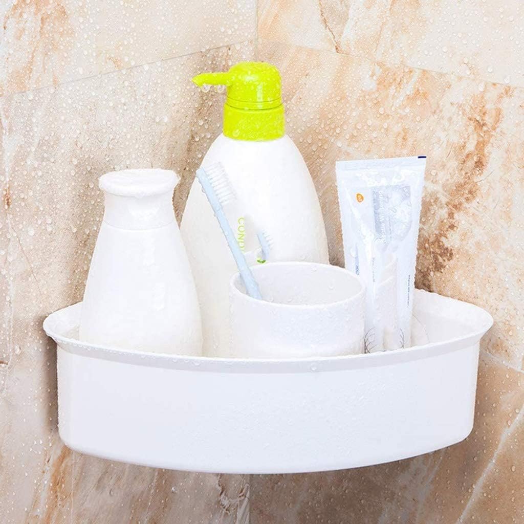 Suction Corner Shower Caddy Bathroom Shower Shelf Storage Basket Wall Mounted Organizer for Shampoo,Plastic Shower Rack for Kitchen Bathroom