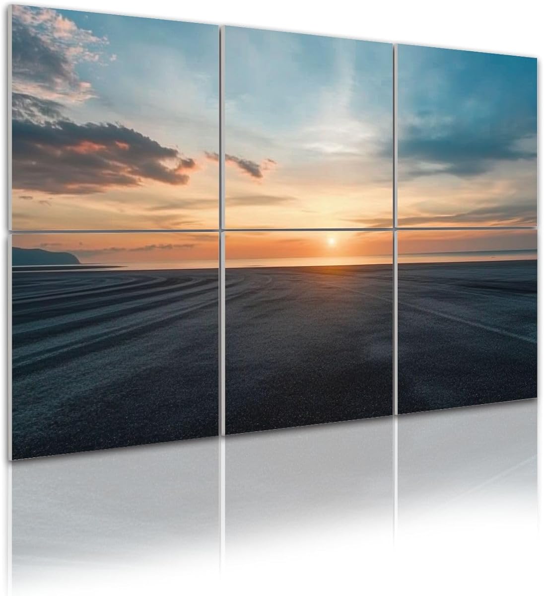 6 Pack Art Acoustic Panels Asphalt road pavement dramatic sky coastline Sound Absorbing Panel 48
