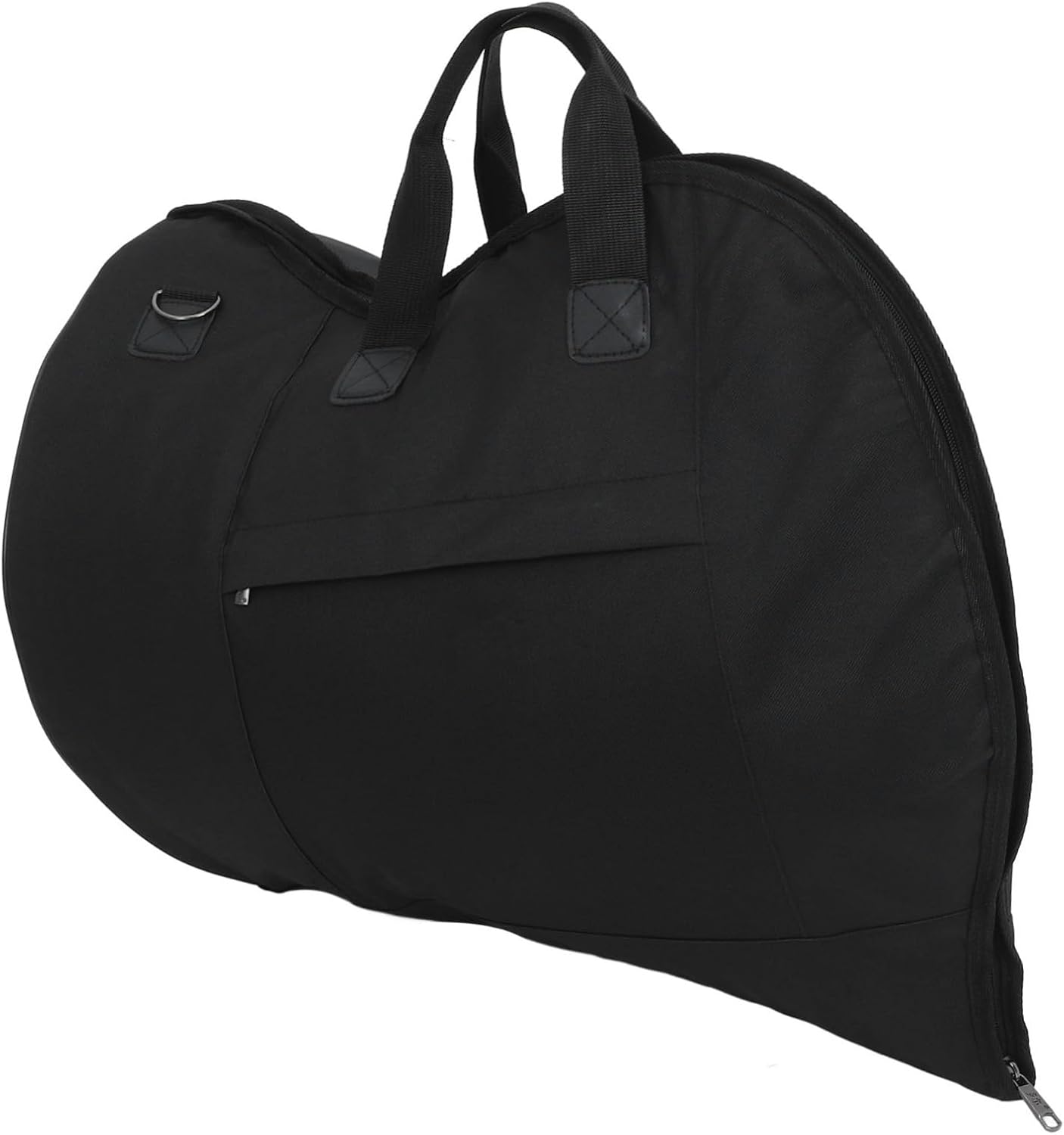 Portable French Horn Carry Bag Shoulder Strap Instrument Storage for Musicians Lightweight Design Exterior Pocket for Accessories Random Color