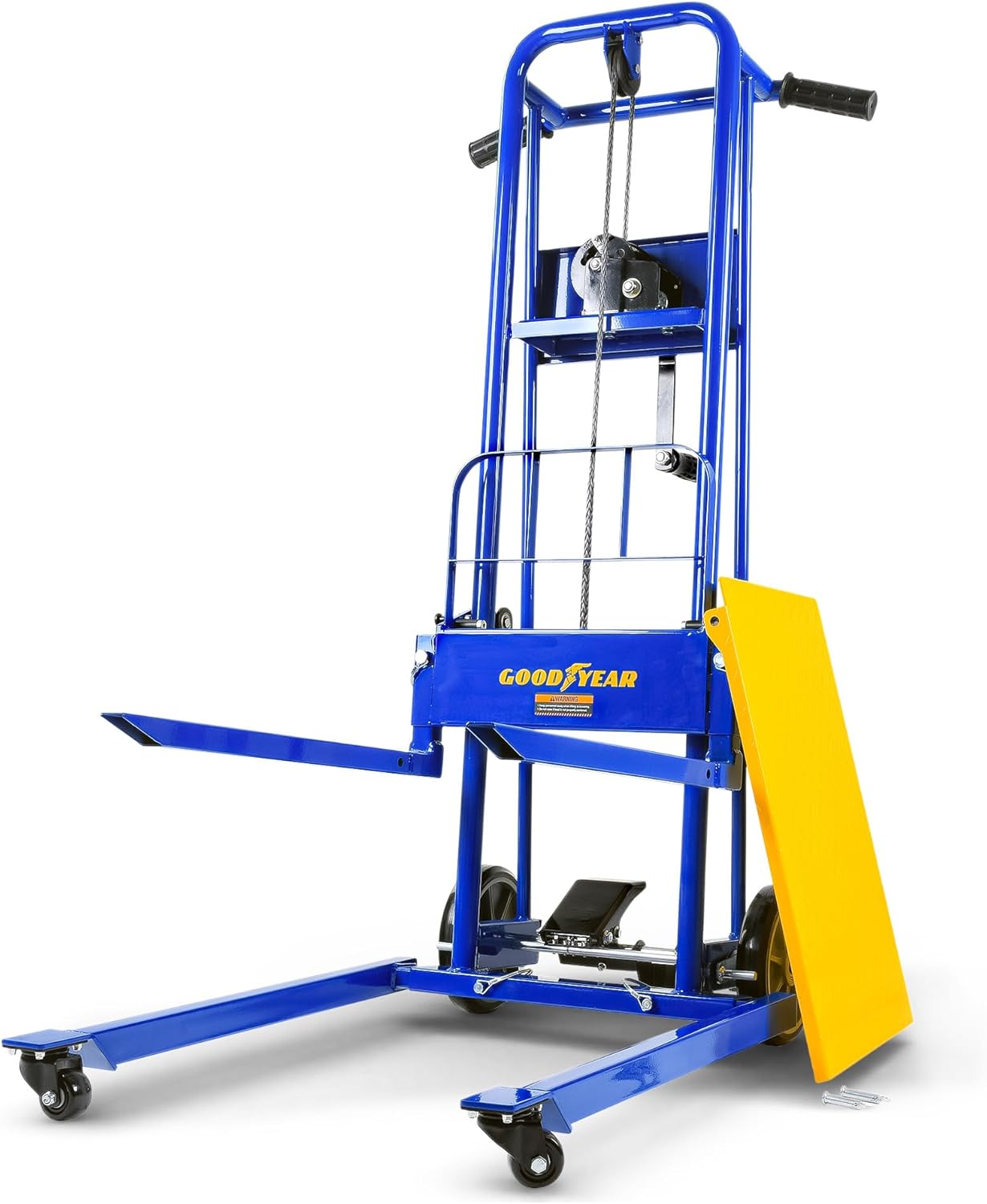 Goodyear Material Lift Winch Stacker, Pallet Truck Dolly, 330 Lbs 40