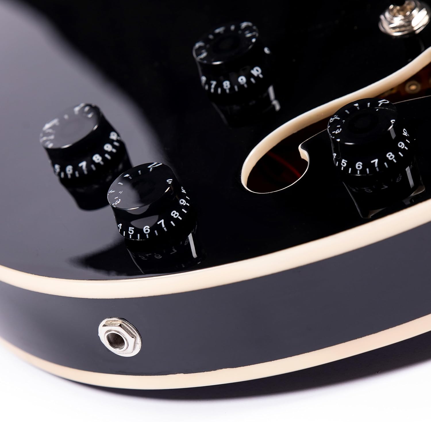 Redid Semi-Hollow Body Electric Guitar RD-100 Jazz Guitar with F-Hole,Maple neck,humbucker Pickups (Black)