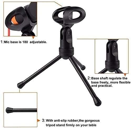 Recording Microphone 3.5mm Plug and Play PC Microphone, Broadcast Microphone with Desktop Tripod for Computer Desktop Laptop