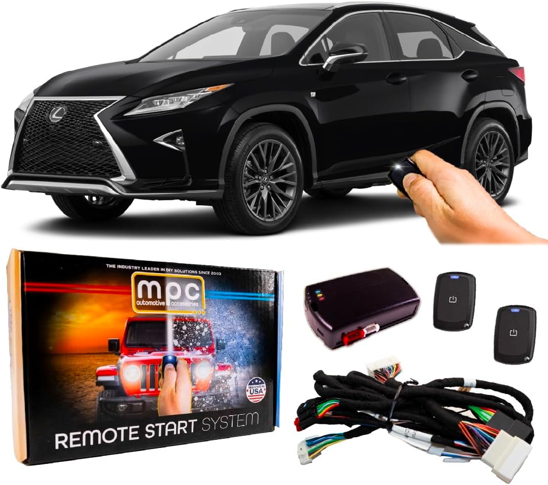 MPC Plug N Play Remote Starter Compatible with 2016-2019 Lexus RX350 |Push to Start| |Gas| with T-Harness - (2) Ultra-Compact Extended Range 1-Button Remotes - Up to 1,500 ft