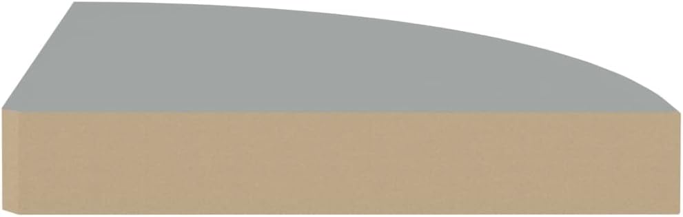 MDF Floating Corner Shelf, Corner Shelf Wall Mount Organizer Storage Display for Bathroom Bedroom Kitchen, Gray 9.8