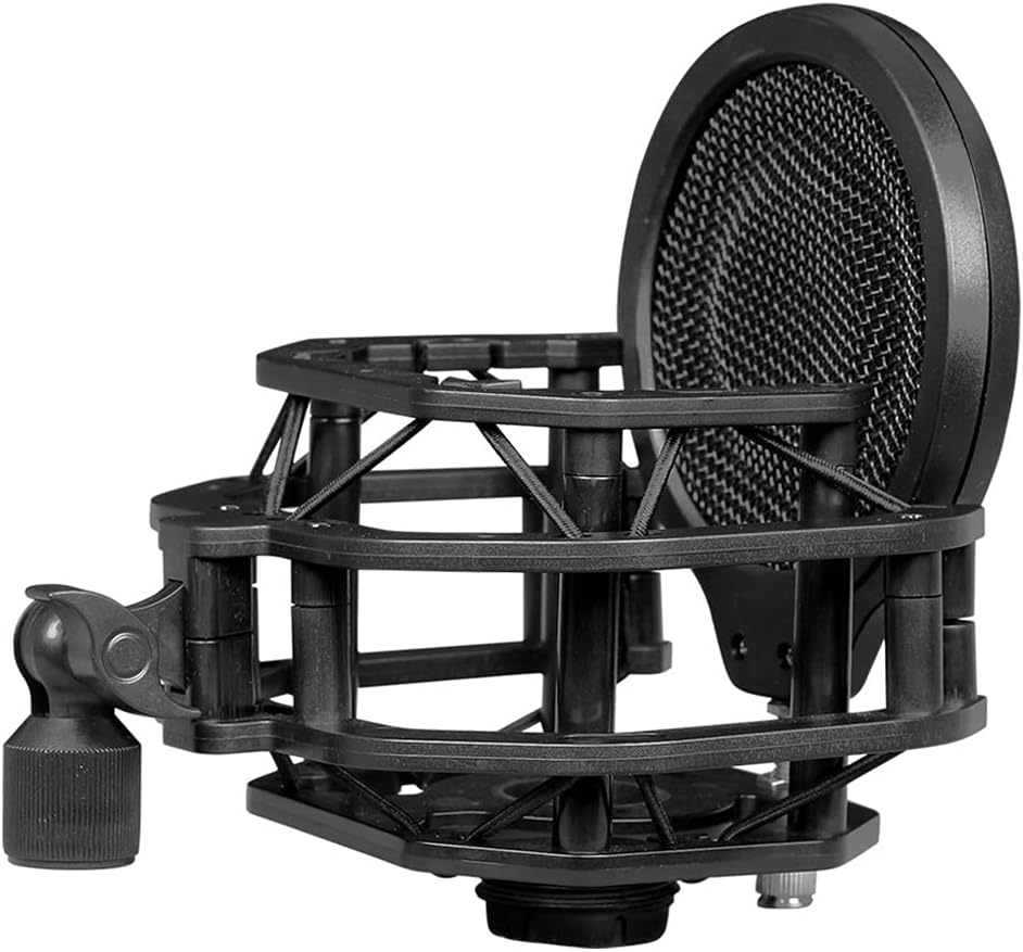Microphone Shock Mount with Metal Filter Double Metal Mesh Layer Windscreen Wind Screen Microphone Shield for Microphone New