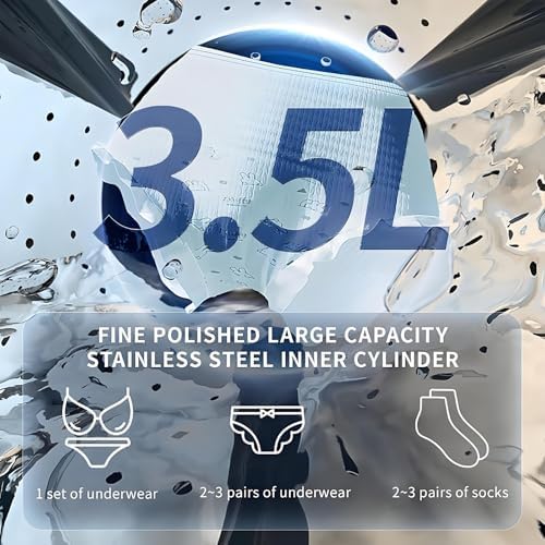 2 in 1 Mini Portable Washer & Dryer Combo, 3.5L Wall-Mounted Washing Machine, Stainless Steel Drum, Ideal for Small Clothes, Underwear, Socks - Space-Saving Solution