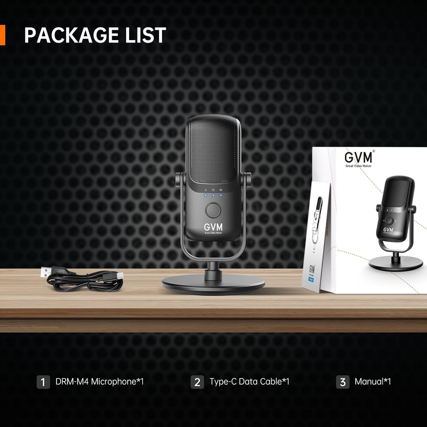 GVM Condenser Microphone, USB Type-C Podcast Recording Microphone for Vocal Voice-Over Streaming Studio Metal Mic with Mic Mute Headphone Jack Monitoring Volume Control Vocal Mic for Singing YouTube