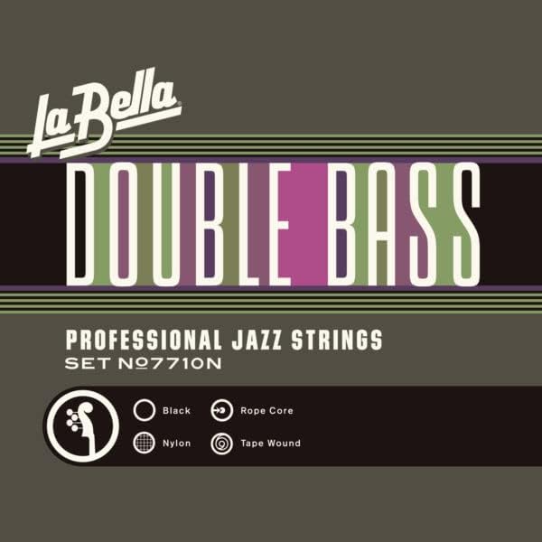 La Bella 7710N Double Bass Black Nylon Tape Wound Jazz Strings 61-134