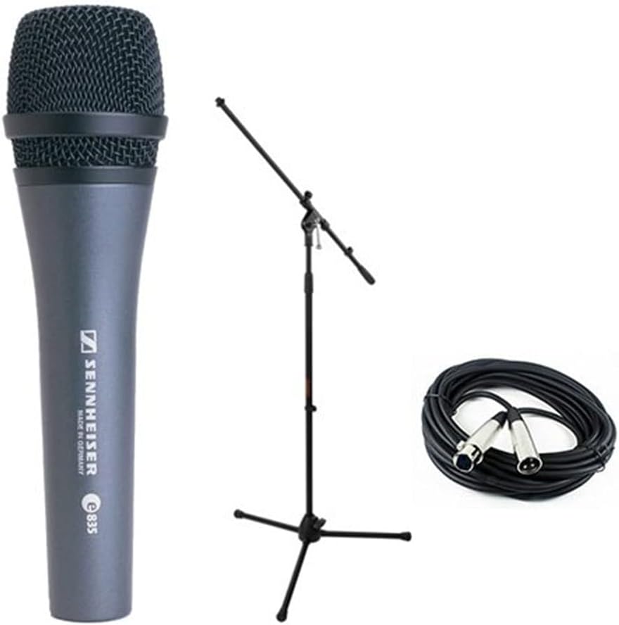 Sennheiser E835 Dynamic Handheld Vocal Mic with Stand & Cable Performance Kit