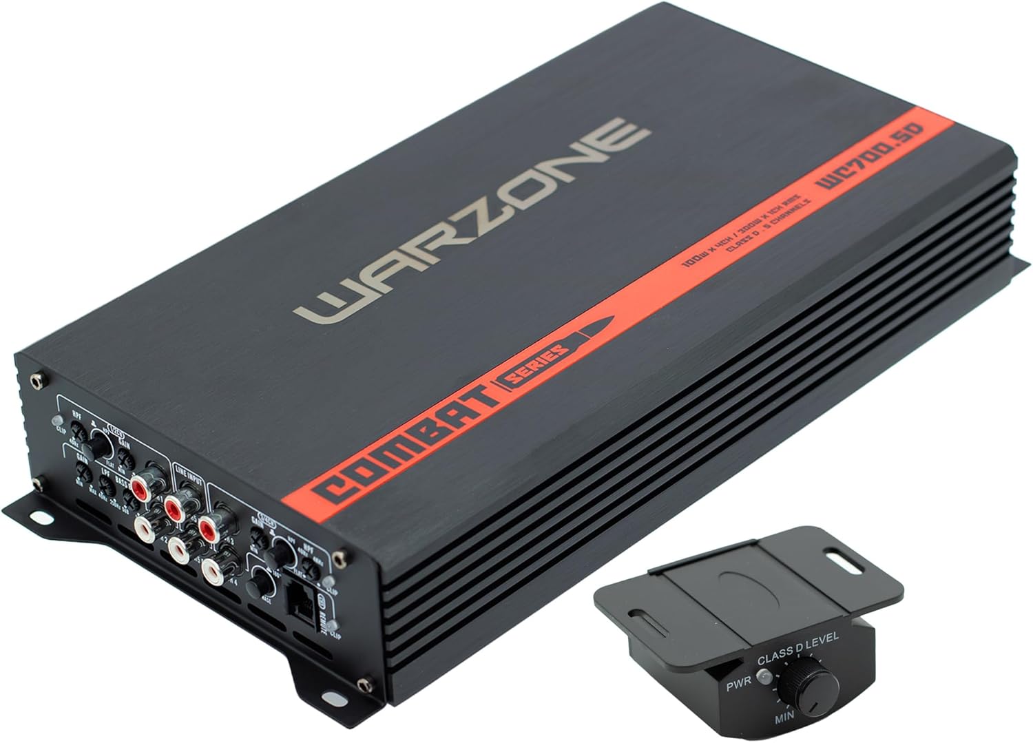 Warzone Series Car Amplifiers - True RMS Power Class D Amps, 1/2/4 Ohm Stable, Multi-Channel and Monoblock Options, Remote Sub Control (700W / 5 Channels)