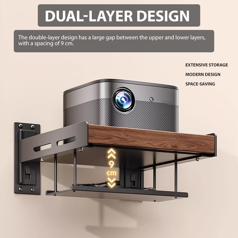 Wall Mount AV Media Stand Corner Bracket, Corner Audio Component Stand, DVD Player Stand Stereo Component Cabinet Audio Rack Bracket for Home/Office/Theater,1 Layer 40 * 35 * 14.5cm