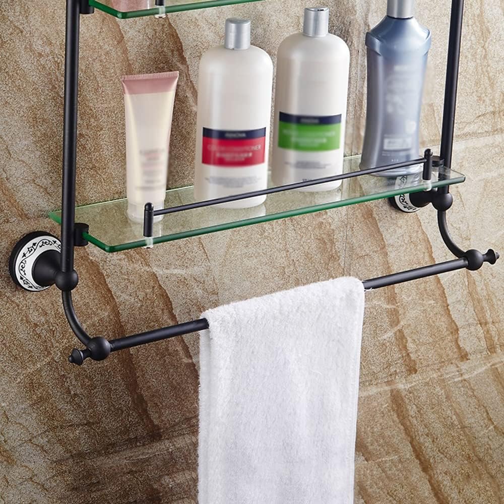 Shower Caddy 2021 New Bathroom Shelves, Corner 2-Tier Tempered Glass Shelves for Home Decorations, Bathroom Accessories Wall Mount Shelves Bathroom Organizer