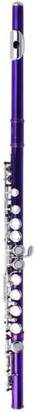 Flutes Flute Silver Plated 16 Holes C Key Cupronickel Woodwind Instrument with Case (Color : 06)