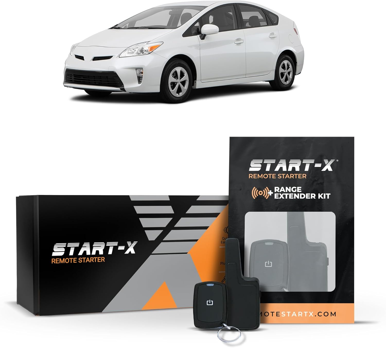 Start-X Remote Starter Kit + 2000ft 1 Way Range Extender for Toyota Prius (2010, 2011, 2012, 2013, 2014, 2015) & Prius V Hybrid (2012-2016) Vehicles with Push-to-Start Ignition