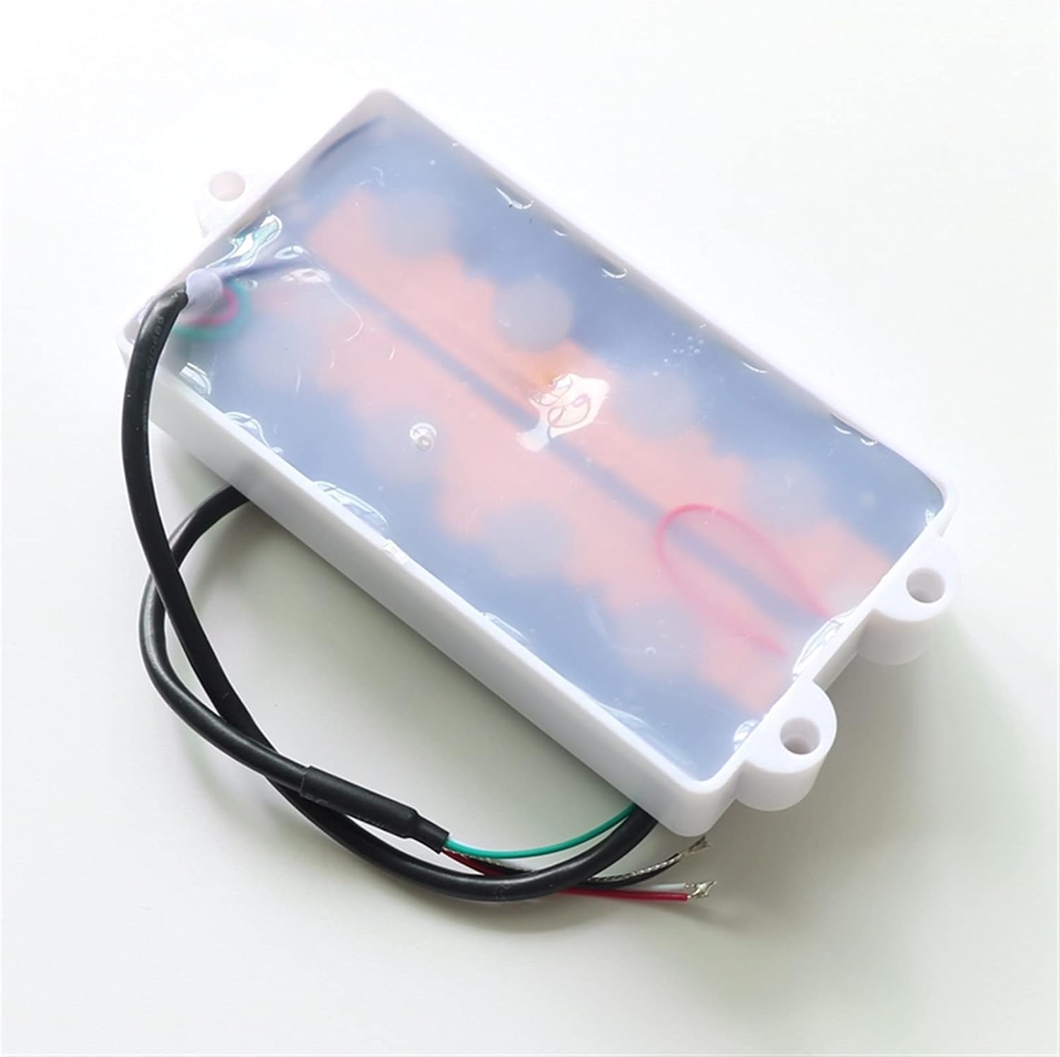 Double Coil Pickup White and Black Alnico 5 Magnet Bass Pickup Suitable for 4-String DIY Guitar Pickup Parts (Color : White)