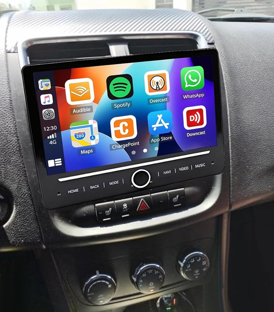 Car Stereo Radio Compatible for Dodge Avenger 2008-2014 with Carplay Android Auto GPS Navigation 10in Touchscreen Car Radio Player with Bluetooth WiFi FM SWC Mirror Link Split Screen + Backup Camera