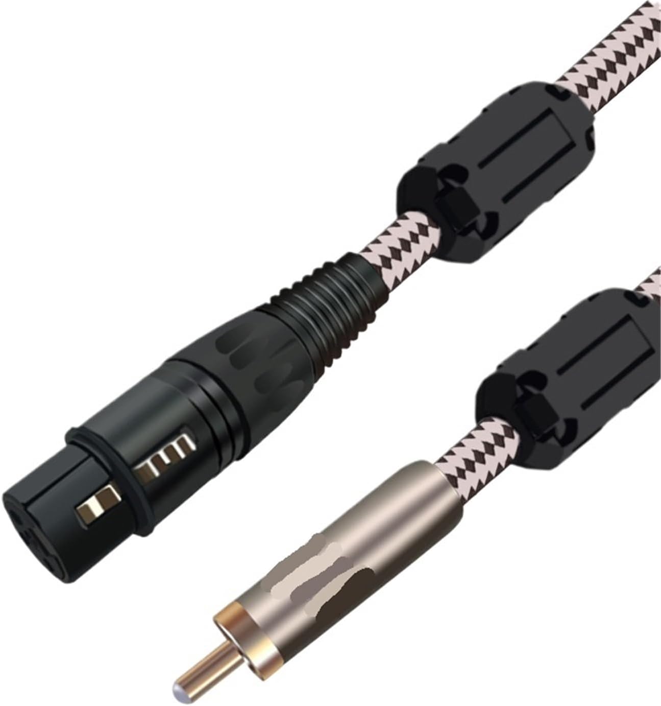 Female XLR to Male Shielded Audio Cable for Subwoofer Mixer Amplifier Microphone Speaker AV Cable 1M 2M 3M(White,2m)