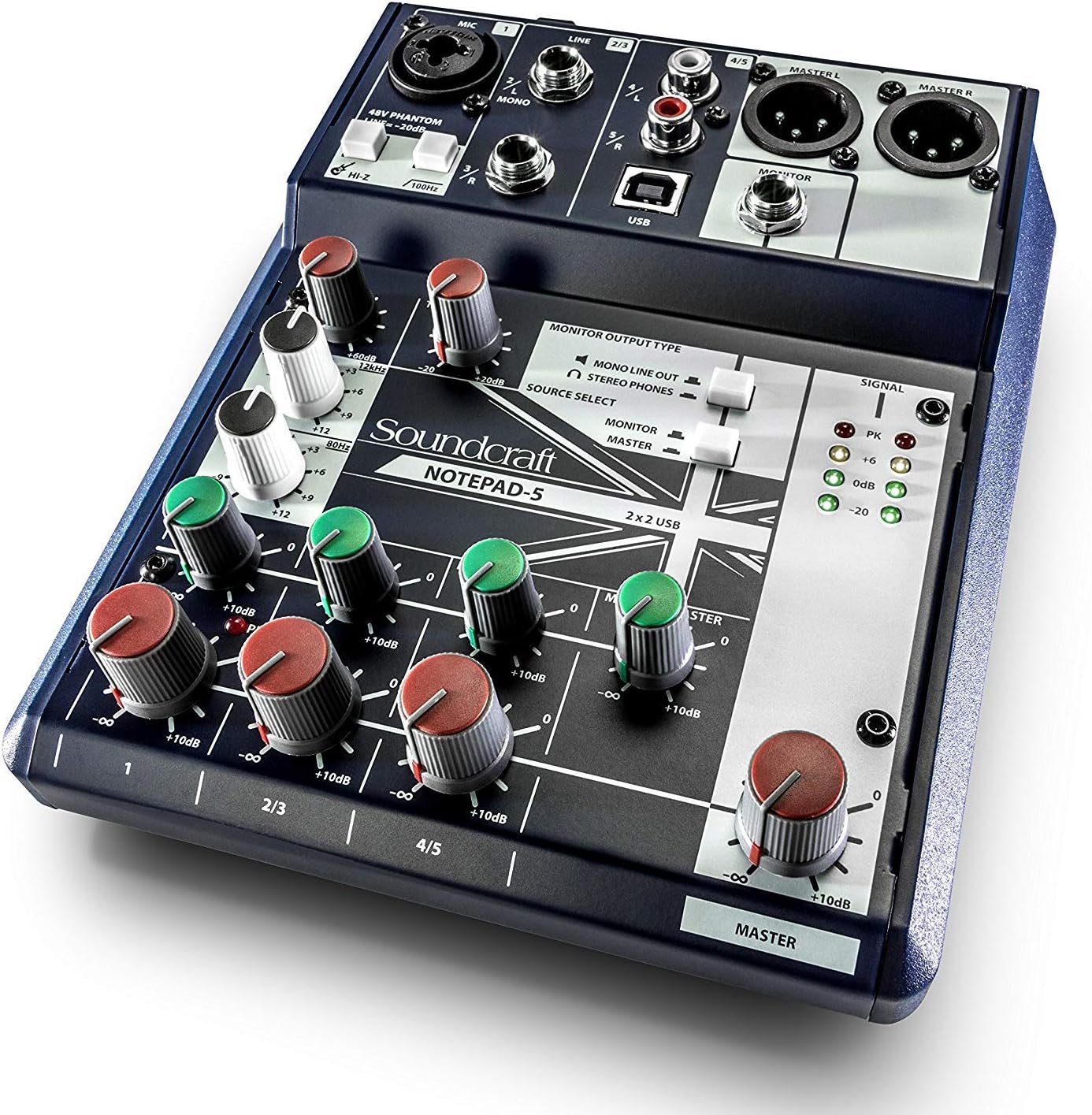 Soundcraft Notepad-5 Small-Format Analog Mixing Console with USB I/O, 5-channel mixer (