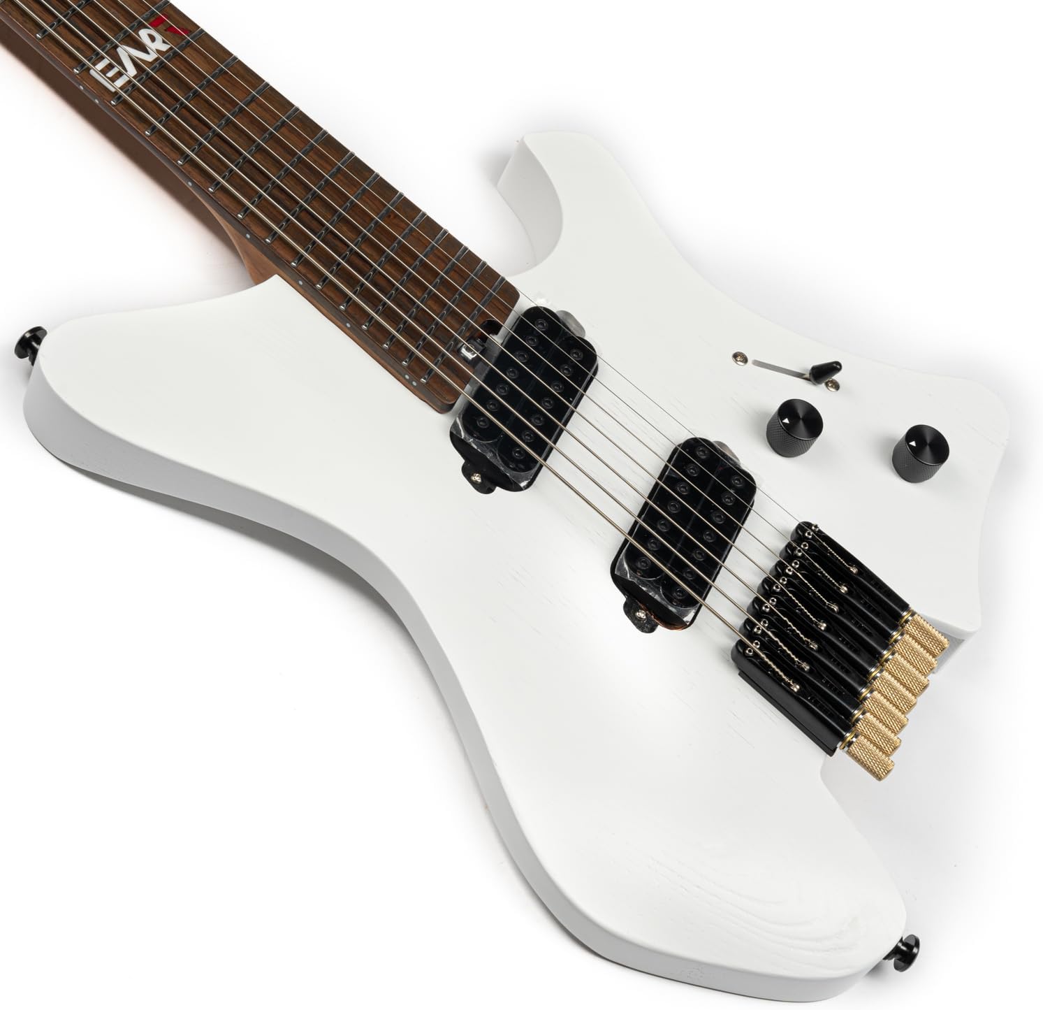 EART GW-7F 7 String Solid-Body Electric Guitar with Headless Bridge Tuning System,Roasted Ash Body,Headless Guitar Right