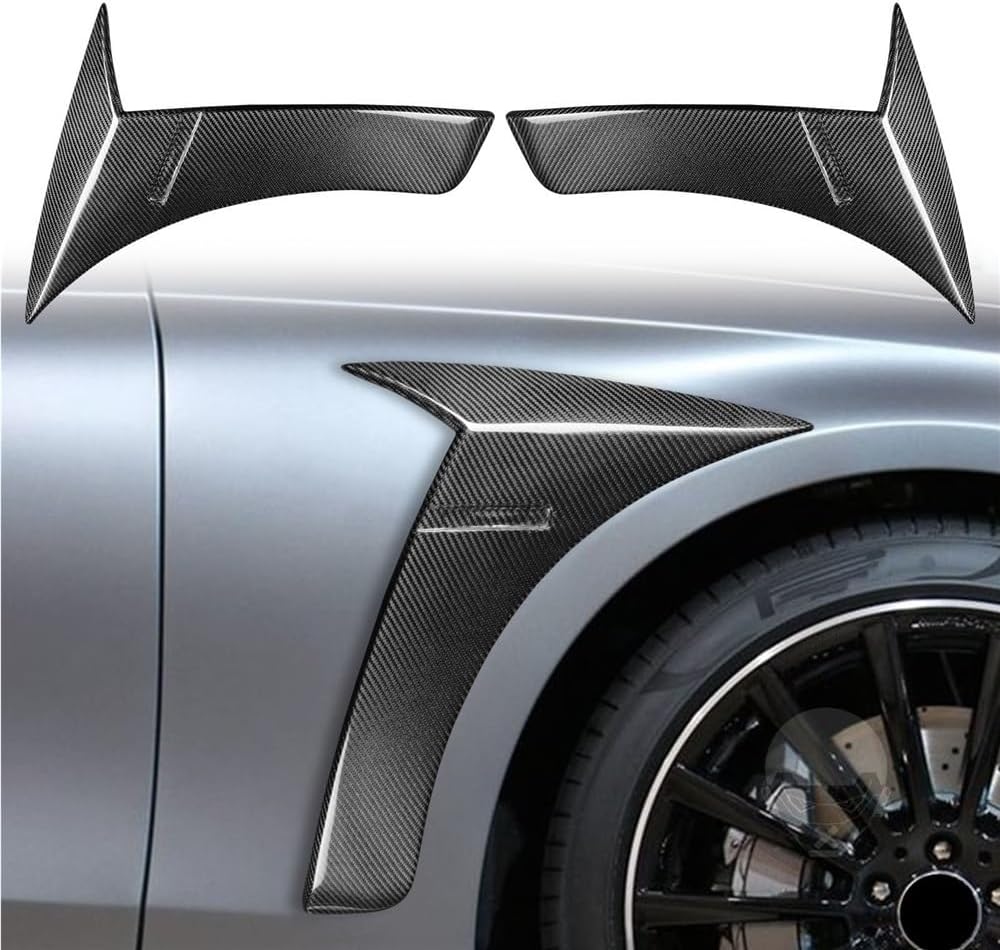 2pcs Car Real Carbon Fiber Front Left and Right Front Fender Decorations Color Black Compatible with Mercedes-Benz S-Class W222 Upgraded Brabus 2014-2019 Car Accessories Lightweight Accessories