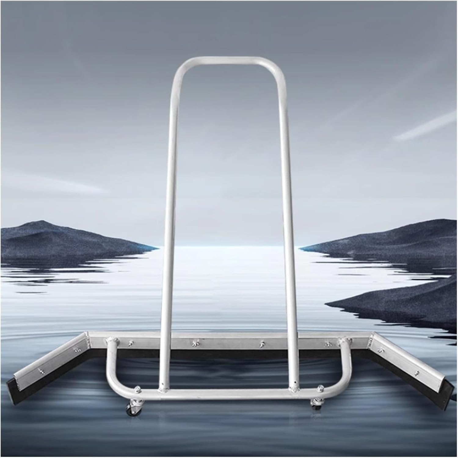 Outdoor Basketball Court Squeegee, Stainless Steel Tennis Court Squeegee Roller with Foam Blades Included/Floor Water Pusher for Tile Concrete Cement Floors Surface