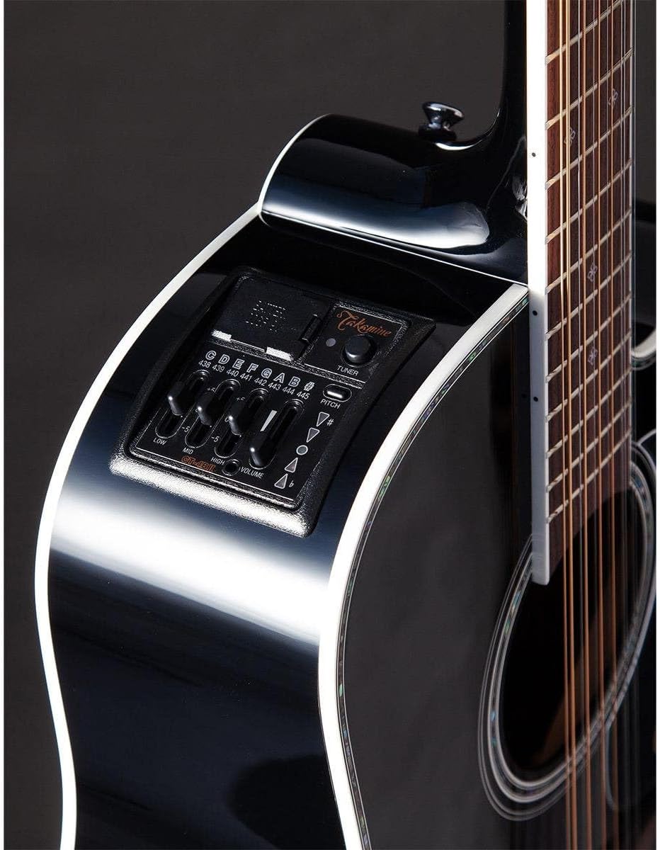 Takamine EF341DX Dreadnought Acoustic-Electric Guitar - Black