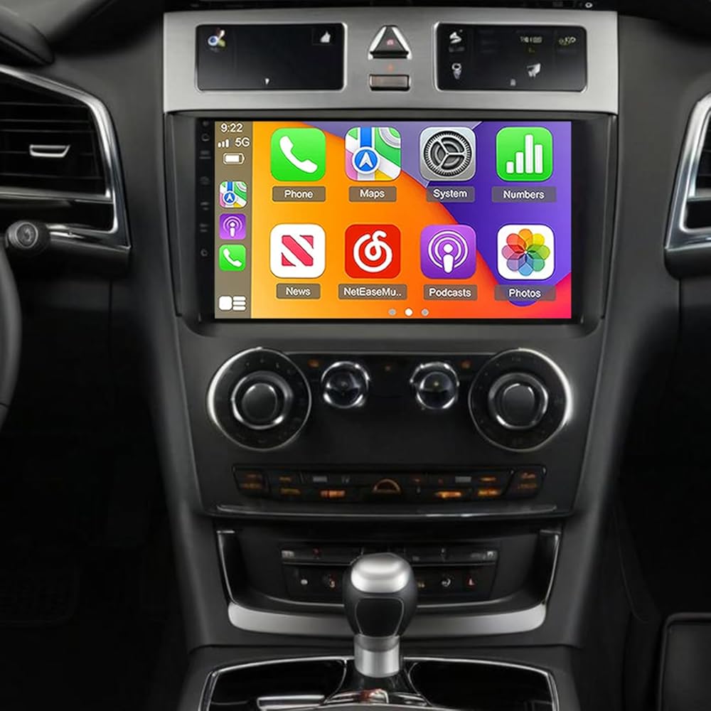 4+64G Car Radio for Mercedes C-Class W203 C230 CLK350 C280 C350 2003-2009 CLK W209 With Wireless Carplay & Android Auto, 9 Inch IPS Touch Screen for Mercedes Car Stereo BT FM Backup Camera SWC