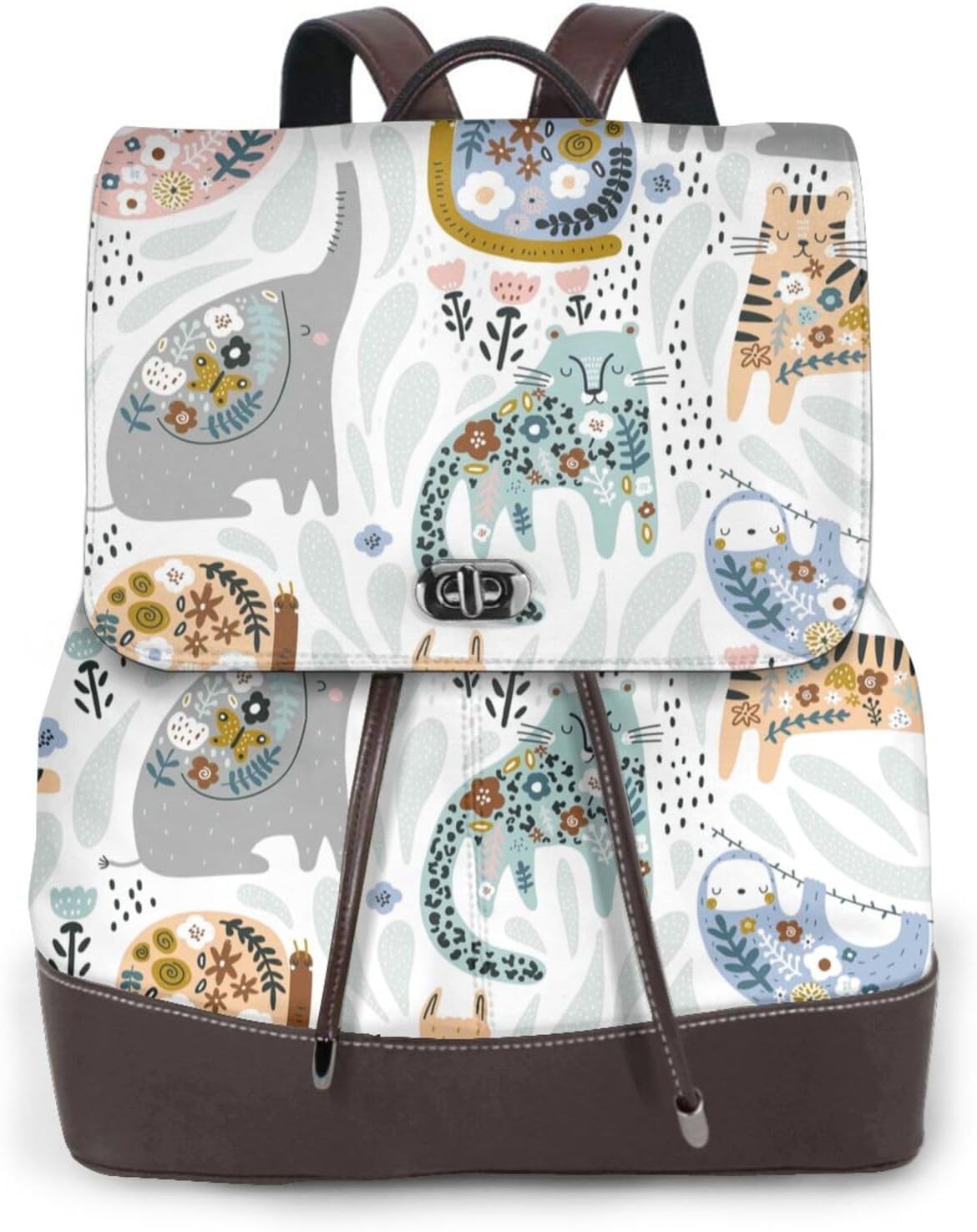 Cute Colorful Animal for Womens Backpack Purse Microfiber PU Anti-theft Large Fashion Designer Travel Bag Ladies Shoulder Bags