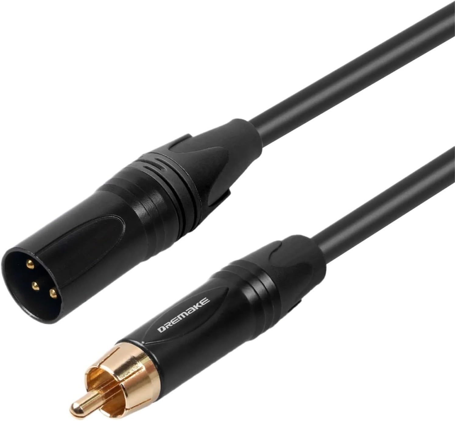 Unbalanced to XLR Audio Interconnect Cable 3-Pin Male RCA Speaker for AV receiver Amplifier(Black-Male)
